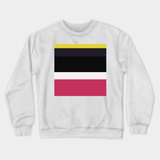 A tremendous concoction of Very Light Pink, Dark, Almost Black, Dark Pink and Sandstorm stripes. Crewneck Sweatshirt